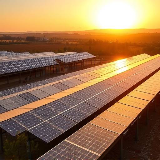 Pannelli solari installati su un campo agricolo in Puglia