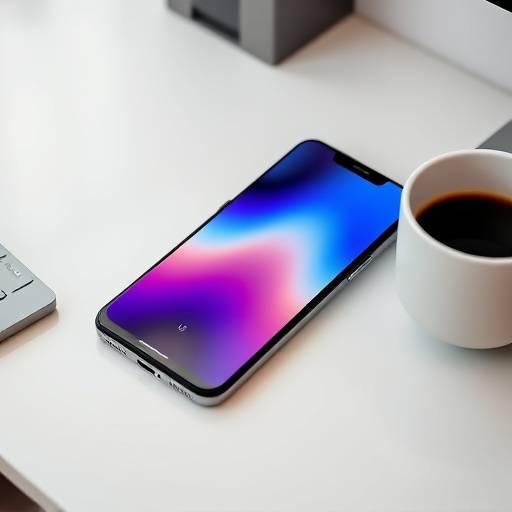 Uno smartphone Stellare X5000 mostrato su una scrivania con una tazza di caff&egrave;